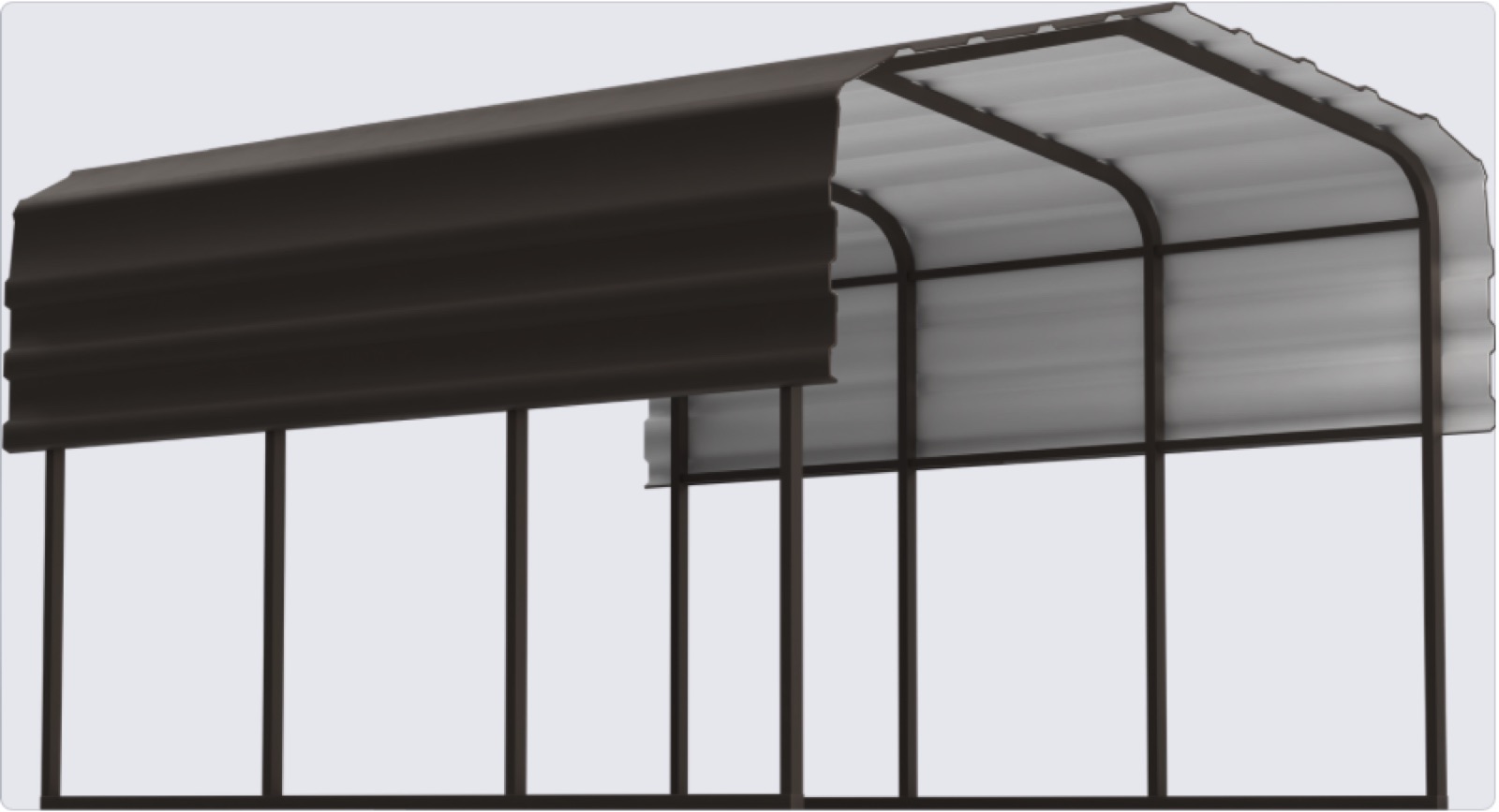 Aluminum carport structure being repaired after storm damage