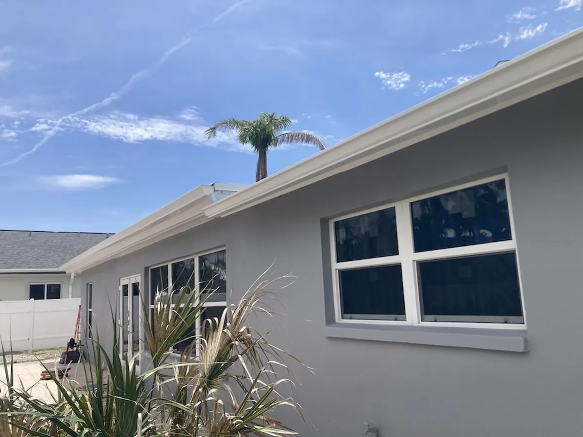 Seamless gutter being formed on site in Southwest Florida